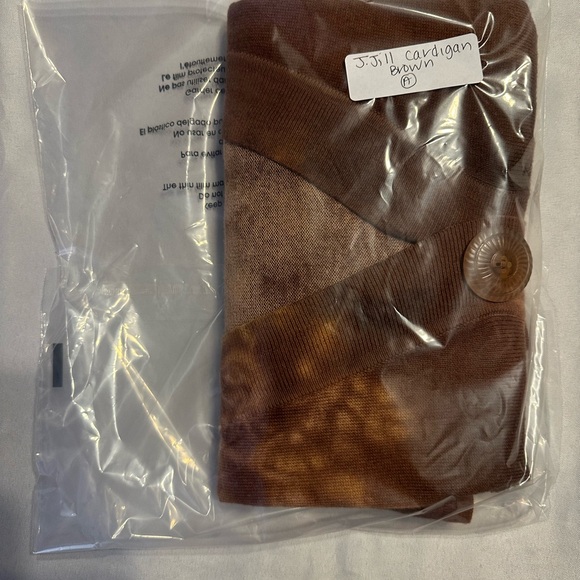 J.Jill Brown Tie-Dye Cardigan - SIZE LARGE (PETITE) - Picture 9 of 9